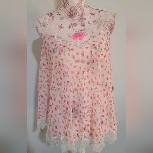 Victoria's Secret Pink Rose-Print Lace Slip